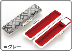 印鑑ケース モノグラム グレー