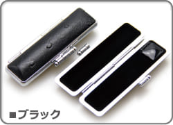 印鑑ケース オーストリッチ ブラック