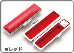 印鑑ケース オーストリッチ レッド
