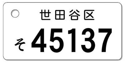 ナンバープレートキーホルダー 表面 自動二輪用 バランス見本 50-125cc