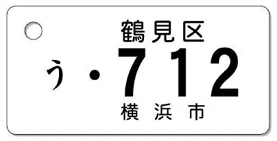 ナンバープレートキーホルダー 表面 自動二輪用 バランス見本 126-250cc