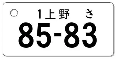 ナンバープレートキーホルダー 表面 自動二輪用 バランス見本 126-250cc