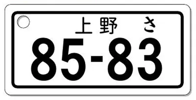 ナンバープレートキーホルダー 表面 自動二輪用 バランス見本 251cc以上