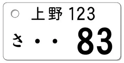 ナンバープレートキーホルダー レイアウト見本 ナンバー2桁