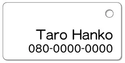 ナンバープレートキーホルダー 裏面 乗用車用 バランス見本 所有者