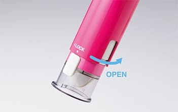 キャップレス9 持ち運びに便利な安心ロック!