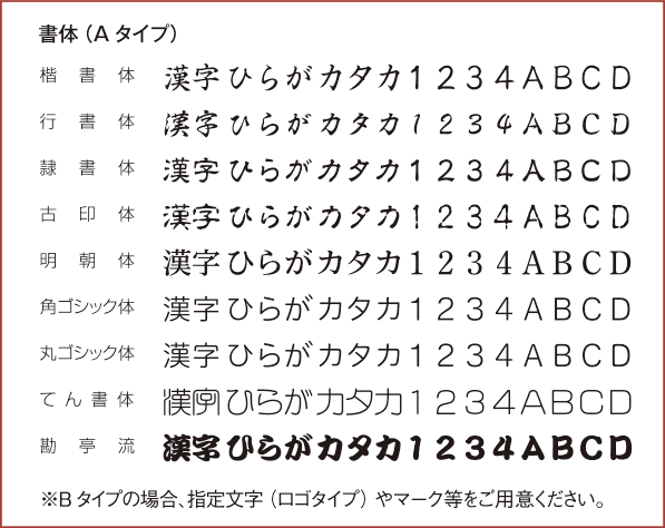 データーネームEX 書体見本