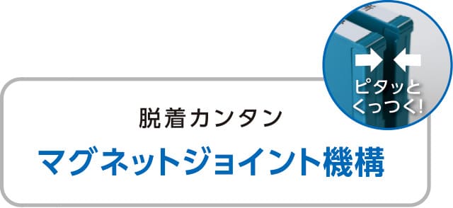 脱着簡単、マグネットジョイント機構